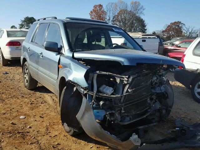 5FNYF28657B020780 - 2007 HONDA PILOT EXL BLUE photo 1