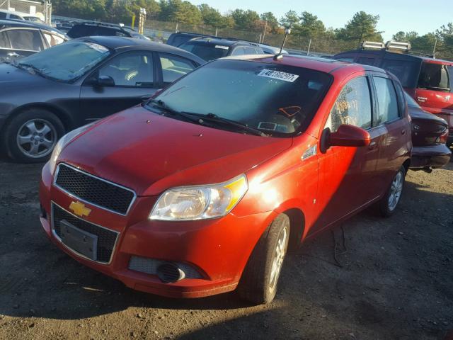 KL1TD66E39B672991 - 2009 CHEVROLET AVEO LS RED photo 2