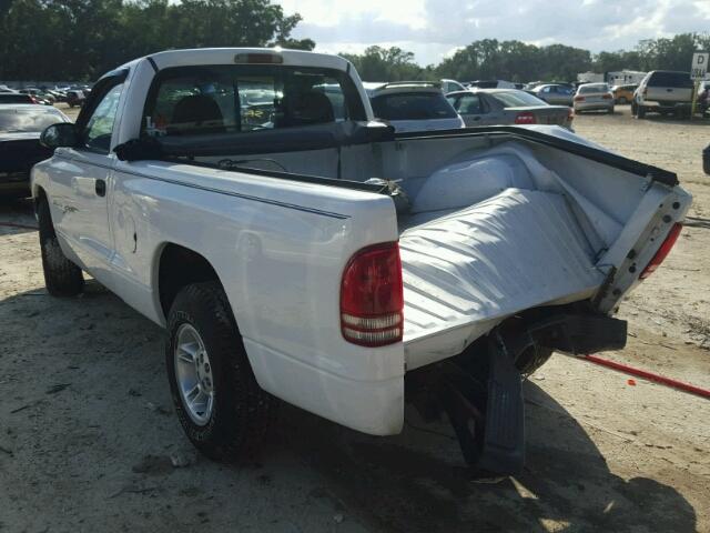 1B7FL26X6YS653787 - 2000 DODGE DAKOTA WHITE photo 3