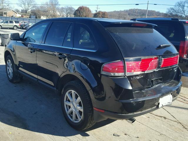 2LMDU88C67BJ37214 - 2007 LINCOLN MKX BLACK photo 3