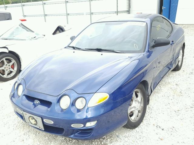 KMHJG25F81U261150 - 2001 HYUNDAI TIBURON BLUE photo 2