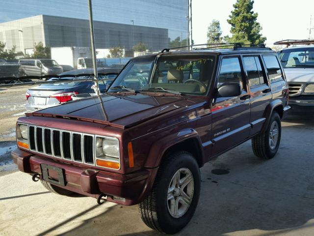 1J4FF68S1YL138197 - 2000 JEEP CHEROKEE L RED photo 2