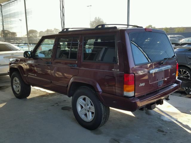 1J4FF68S1YL138197 - 2000 JEEP CHEROKEE L RED photo 3