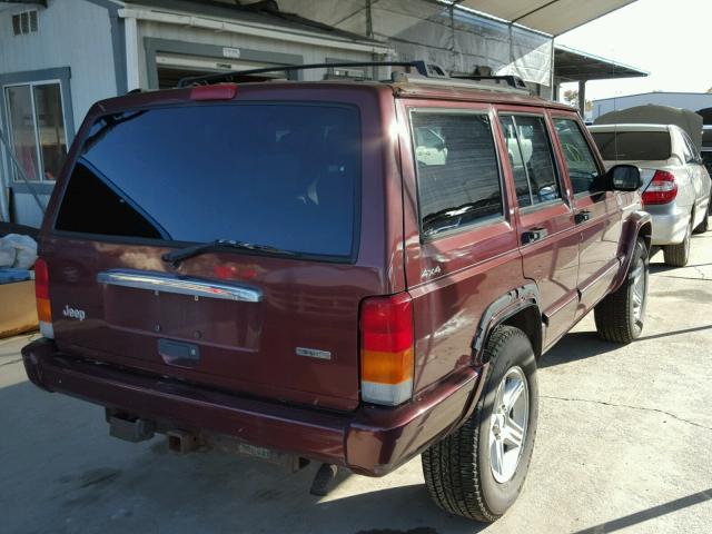 1J4FF68S1YL138197 - 2000 JEEP CHEROKEE L RED photo 4