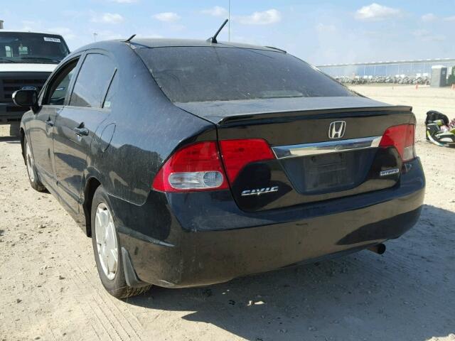 JHMFA36259S009939 - 2009 HONDA CIVIC HYBR BLACK photo 3