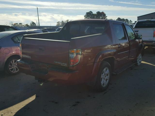 2HJYK165X6H517683 - 2006 HONDA RIDGELINE BURGUNDY photo 4