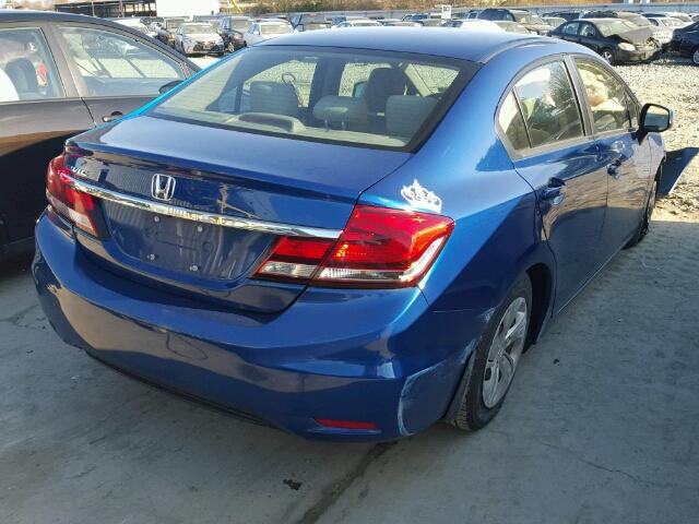 19XFB2F51DE206508 - 2013 HONDA CIVIC LX BLUE photo 4