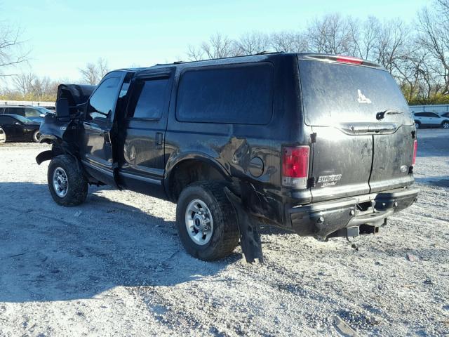 1FMSU43P14EA37432 - 2004 FORD EXCURSION BLACK photo 3