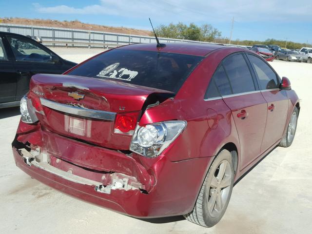 1G1PE5SB0D7189282 - 2013 CHEVROLET CRUZE LT MAROON photo 4