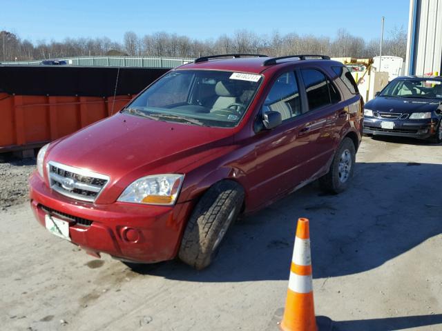 KNDJC735495878932 - 2009 KIA SORENTO LX RED photo 2