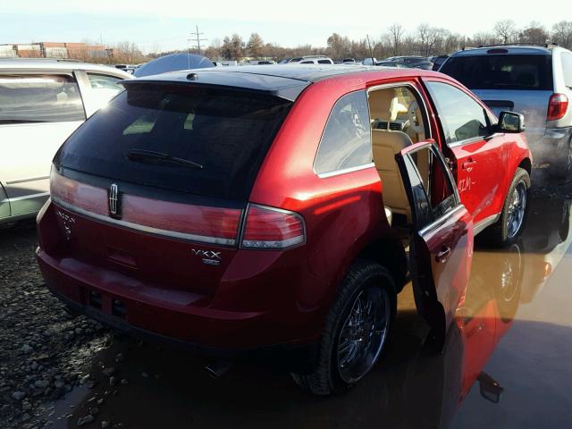 2LMDU88C67BJ13558 - 2007 LINCOLN MKX RED photo 4