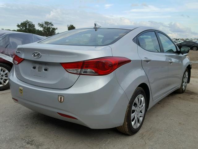 5NPDH4AE4CH072810 - 2012 HYUNDAI ELANTRA GL SILVER photo 4