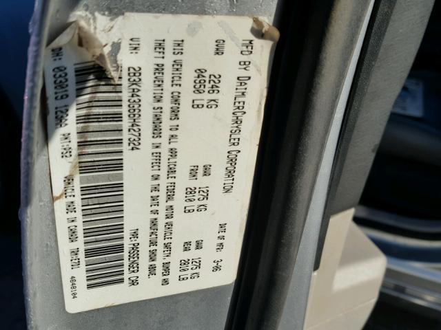 2B3KA43G66H427324 - 2006 DODGE CHARGER SE SILVER photo 10