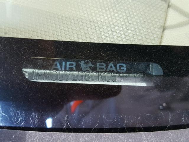 1FMCU9EG8CKC59478 - 2012 FORD ESCAPE LIM RED photo 10