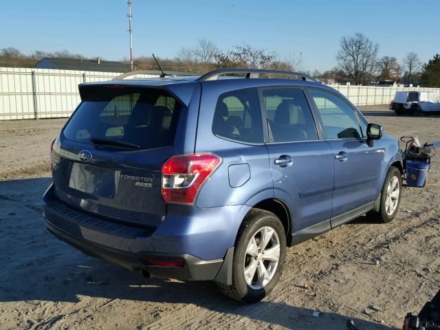 JF2SJAMC7EH518374 - 2014 SUBARU FORESTER 2 BLUE photo 4