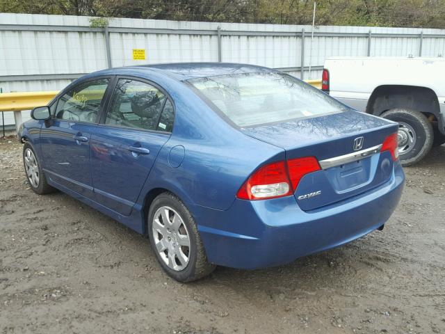 2HGFA1F59AH563627 - 2010 HONDA CIVIC LX BLUE photo 3