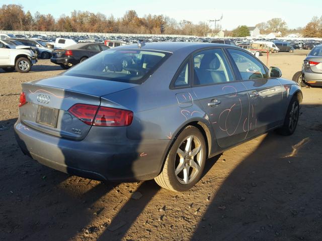 WAULF78K59N035415 - 2009 AUDI A4 2.0T QU GRAY photo 4