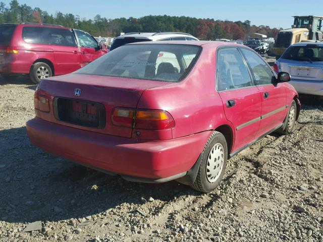 JHMEG8650PS034939 - 1993 HONDA CIVIC LX RED photo 4