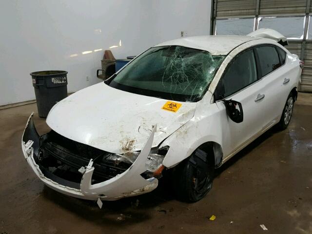 3N1AB7AP4EL685572 - 2014 NISSAN SENTRA S WHITE photo 2