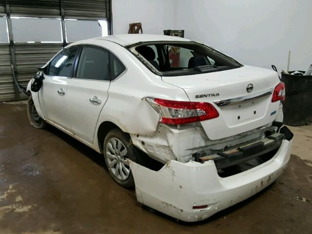 3N1AB7AP4EL685572 - 2014 NISSAN SENTRA S WHITE photo 3