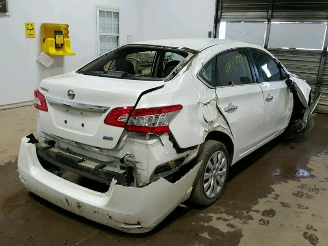 3N1AB7AP4EL685572 - 2014 NISSAN SENTRA S WHITE photo 4