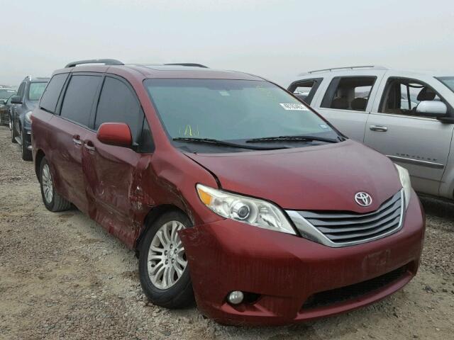 5TDYK3DC8BS058716 - 2011 TOYOTA SIENNA XLE MAROON photo 1