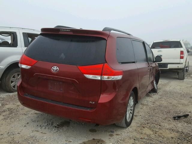 5TDYK3DC8BS058716 - 2011 TOYOTA SIENNA XLE MAROON photo 4