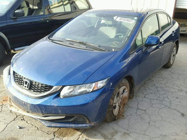 19XFB2F58DE060026 - 2013 HONDA CIVIC LX BLUE photo 2