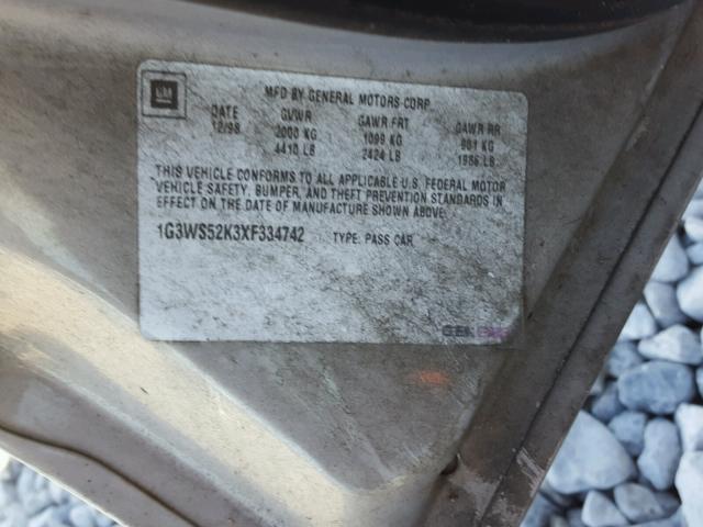 1G3WS52K3XF334742 - 1999 OLDSMOBILE INTRIGUE G GRAY photo 10