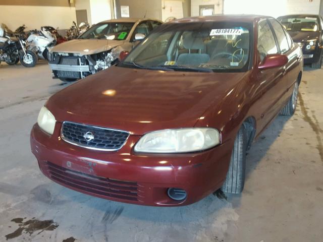 3N1CB51D72L629351 - 2002 NISSAN SENTRA XE BURGUNDY photo 2