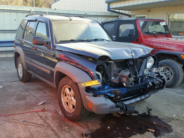 1J4GL48K95W518822 - 2005 JEEP LIBERTY SP BLUE photo 1