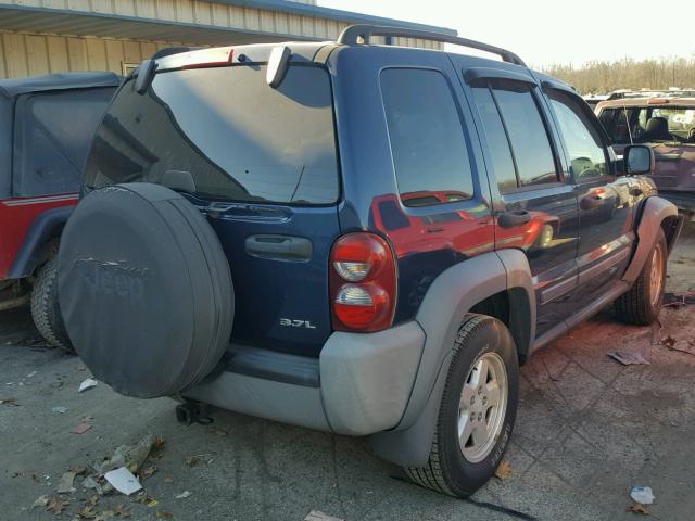 1J4GL48K95W518822 - 2005 JEEP LIBERTY SP BLUE photo 4