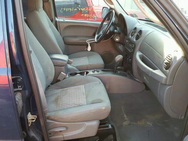 1J4GL48K95W518822 - 2005 JEEP LIBERTY SP BLUE photo 5