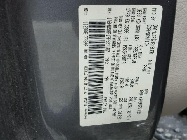 1A8HW58P17F527187 - 2007 CHRYSLER ASPEN LIMI 灰色 照片 10