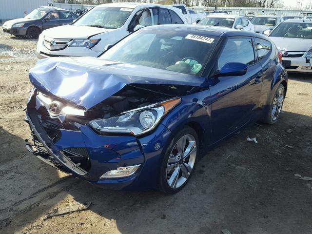 KMHTC6AD6HU312526 - 2017 HYUNDAI VELOSTER B BLUE photo 2