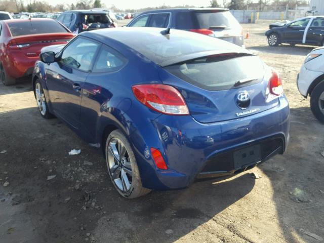 KMHTC6AD6HU312526 - 2017 HYUNDAI VELOSTER B BLUE photo 3