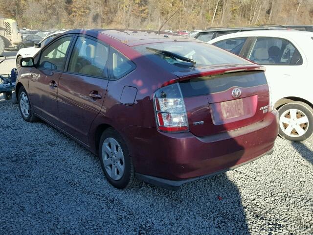 JTDKB20U450127150 - 2005 TOYOTA PRIUS RED photo 3