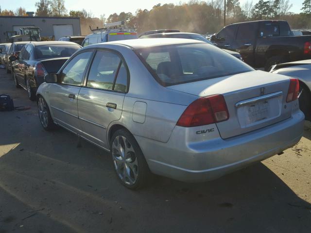 1HGES15581L026101 - 2001 HONDA CIVIC LX SILVER photo 3