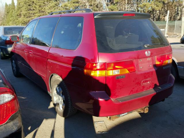 5FNRL18603B094514 - 2003 HONDA ODYSSEY EX RED photo 3