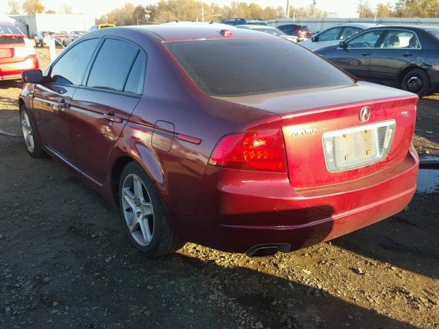 19UUA66265A016443 - 2005 ACURA TL BURGUNDY photo 3