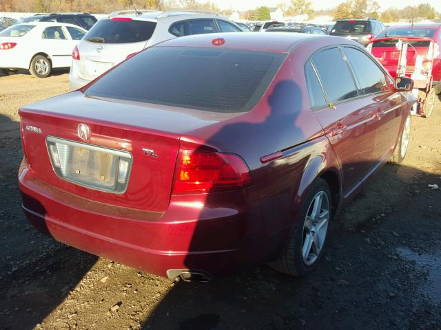 19UUA66265A016443 - 2005 ACURA TL BURGUNDY photo 4