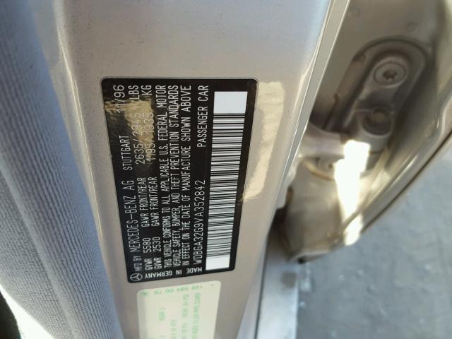 WDBGA32G9VA352842 - 1997 MERCEDES-BENZ S 320W SILVER photo 10