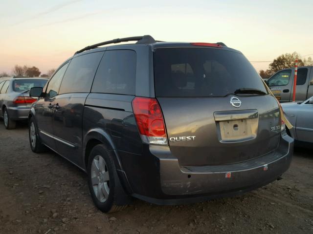 5N1BV28U34N309821 - 2004 NISSAN QUEST S GRAY photo 3