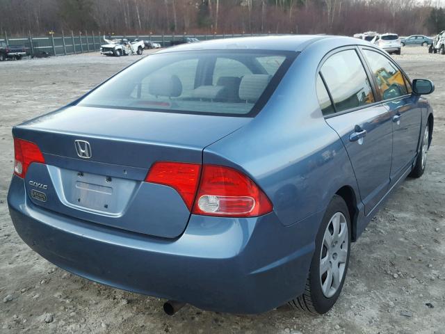 2HGFA16507H504376 - 2007 HONDA CIVIC LX BLUE photo 4