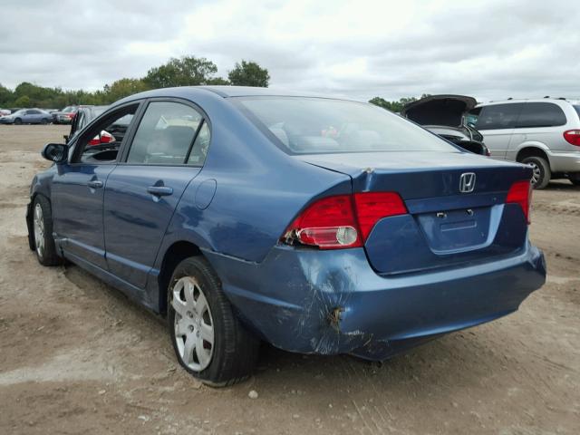 2HGFA16568H517540 - 2008 HONDA CIVIC LX BLUE photo 3