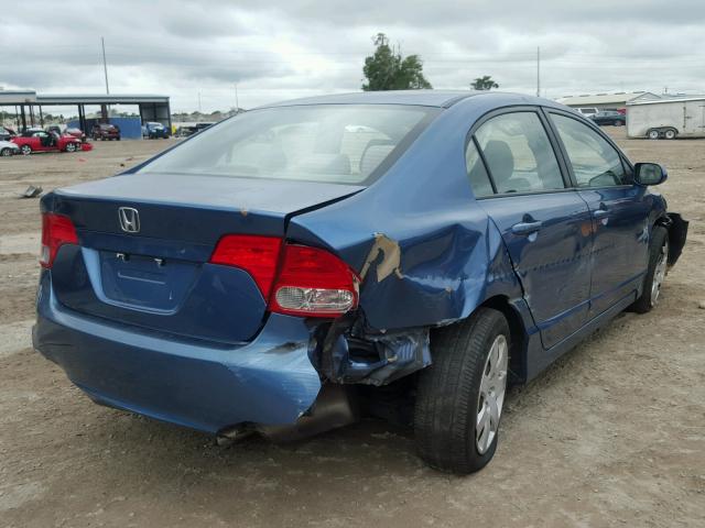 2HGFA16568H517540 - 2008 HONDA CIVIC LX BLUE photo 4