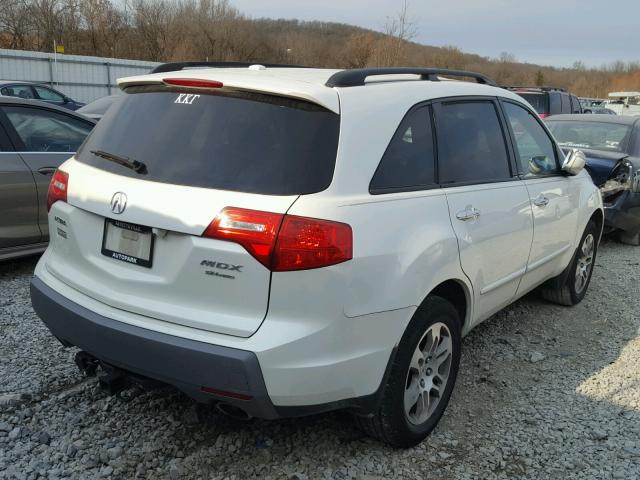 2HNYD28608H542177 - 2008 ACURA MDX TECHNO WHITE photo 4