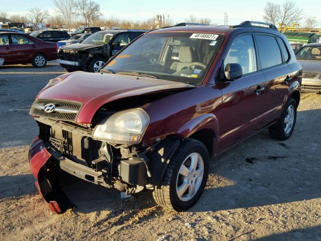 KM8JM12B35U124501 - 2005 HYUNDAI TUCSON GL MAROON photo 2