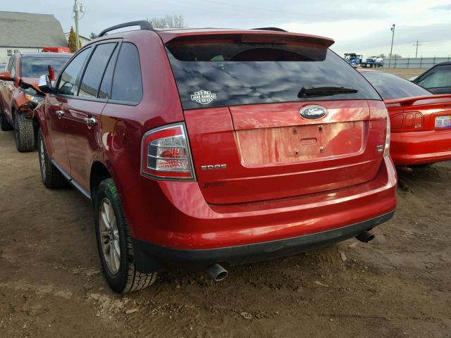 2FMDK48C47BA90274 - 2007 FORD EDGE SEL RED photo 3