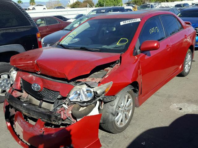 1NXBU40E89Z025665 - 2009 TOYOTA COROLLA BA RED photo 2